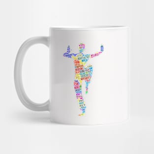 Kung Fu Martial Art Silhouette Shape Text Word Cloud Mug